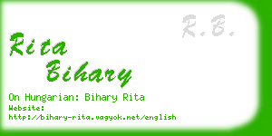 rita bihary business card